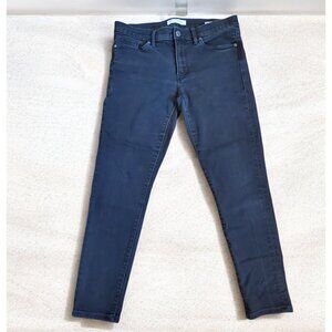 Banana Republic Women's Size 30 Skinny Ankle Jeans Black Mid Rise Moto Biker EUC